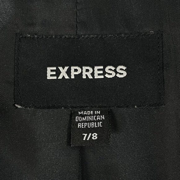 Express Womens Wool Blend Coat Size 7 / 8 (Medium) Hooded Pockets Lined Gray - Picture 6 of 7